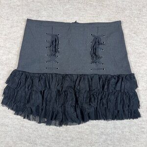 Morgan de Toi Black Ruffled Skirt